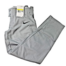 NWT Boy's Small Nike Vapor Select Baseball Athletic Pants Gray w/Green Piping