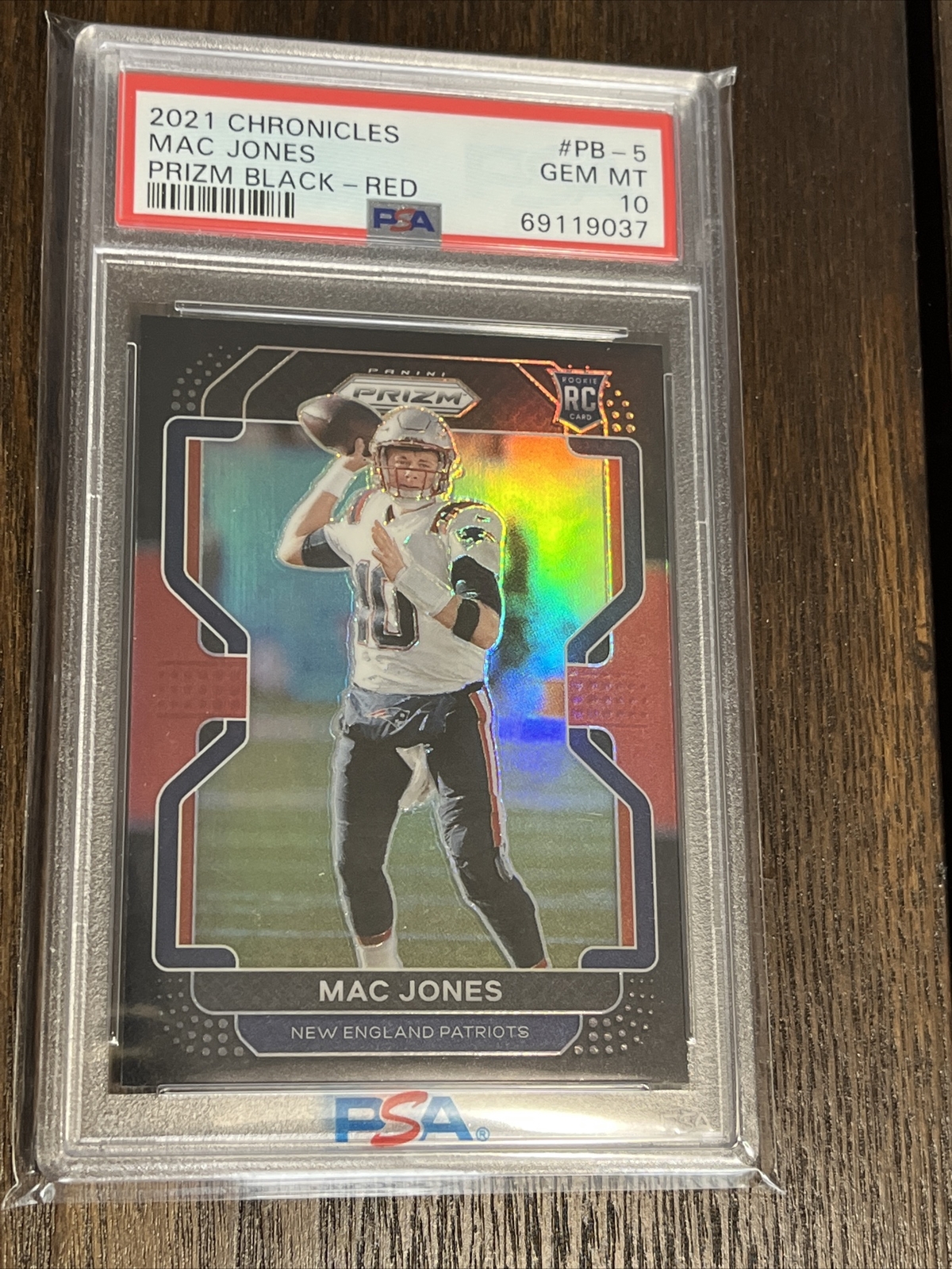 MAC JONES 2021 Panini Chronicles Prizm Black RED RC Rookie /99 PSA 10