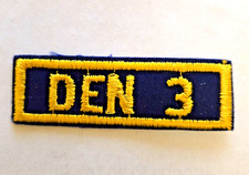 CUB SCOUT DEN 3 Boy Scouts of America Unit Number PATCH BSA Badge Vintage 1950s