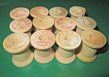 Vintage WOODEN Thread Spools, Belding Corticelli - LOT of 12   b