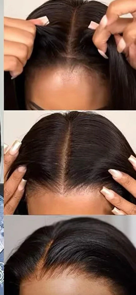 Peluca frontal de encaje/Hd Bob/sin pegamento/12 pulgadas/13x4 pre arrancada  Foto 3 de 4