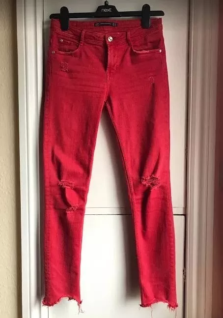 Red ripped on sale skinny jeans