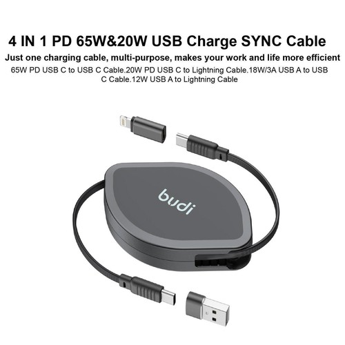 NEW 4 in 1 USB Type-C To C PD 65W 20W Charging Power For iPhone H6S7 - Zdjęcie 5 z 11