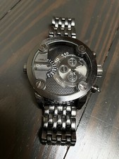 Oulm Dual Time Zone Big Dial Men's Sports Military Quartz Watch Silver 3130