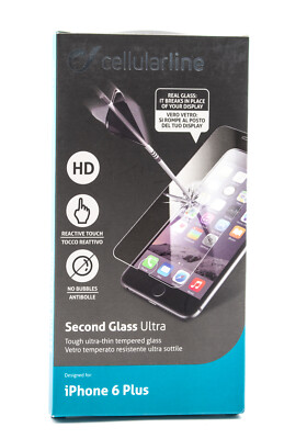 Display Schutz 9H Glas Apple iPhone 6 + Plus Second Glass Ultra Cellularline 129