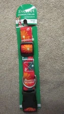 Ever Pet Fashion Collar - Adjustable Fit - Large 23" - Orange Flowers   (G 46)