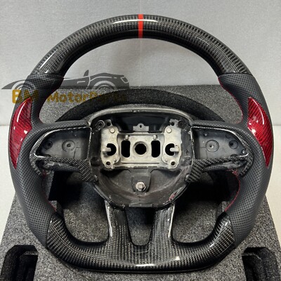 Carbon Fiber Steering Wheel Fit Dodge Charger Hellcat Challenger Durange SRT 15+