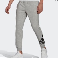NWT Men's Adidas big logo essentials fleece tapered cuff logo pants size XL