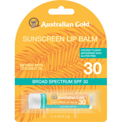 Australian Gold  SPF 30 Lip Balm Blister- Coconut .15oz