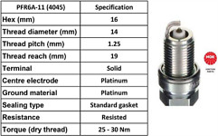 4X NGK PLATINUM SPARK PLUGS FOR NISSAN 200SX SUNNY PFR6A-11 4045 - Picture 1 of 1