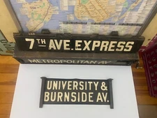 NY NYC 3RD THIRD AVE RAILWAY ROLL SIGN SECTION UNIVERSITY BURNSIDE AVENUE BRONX