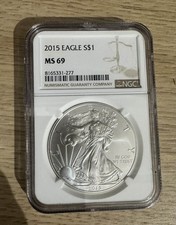 2015 Silver Eagle $1 Dollar, 1oz, NGC MS 69 1oz silver coin 