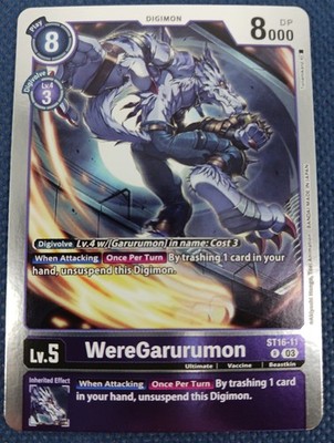 WereGarurumon #ST16-11 Wolf of Friendship Holo Rare Digimon TCG NM
