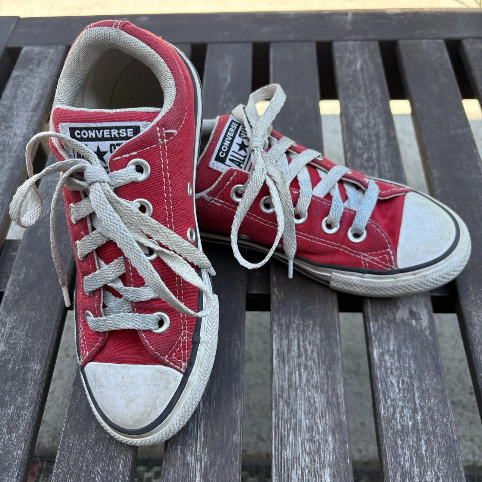 Converse Chuck Taylor All Star Low Top Youth Unisex Rosso Taglia 1 (GS)