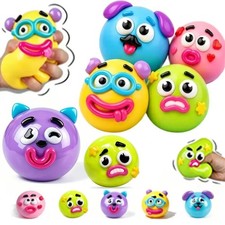 Smushers Squishy Dog Face Toys, Funny Squeeze Stress Relief Fidget Sensory Gifts