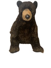 FAO SCHWARZ Realistic BLACK BROWN BEAR 16" PLUSH STUFFED ANIMAL TOYS R US 2013