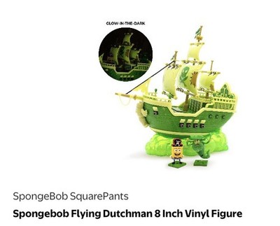 NEW SpongeBob SquarePants FLYING DUTCHMAN'S SHIP Glow-In-The-Dark Vinyl Figure