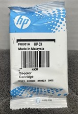 HP 63 Tri Color Ink Cartridge New Sealed F6U61A No Box