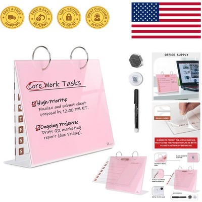 Portable Glass Dry Erase Calendar & To-Do List Board, Chic Home Office Accessory
