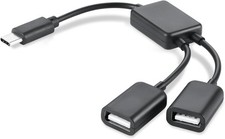 TYPC C to Dual USB Splitter, Type C to USB2.0 Adapter HUB, 2X USB-C to USB2.0 Fe
