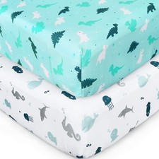 Crib Sheets for Boys or Girls 2-Pack, Fitted Crib Sheet 52'' x 28'' for Stand...