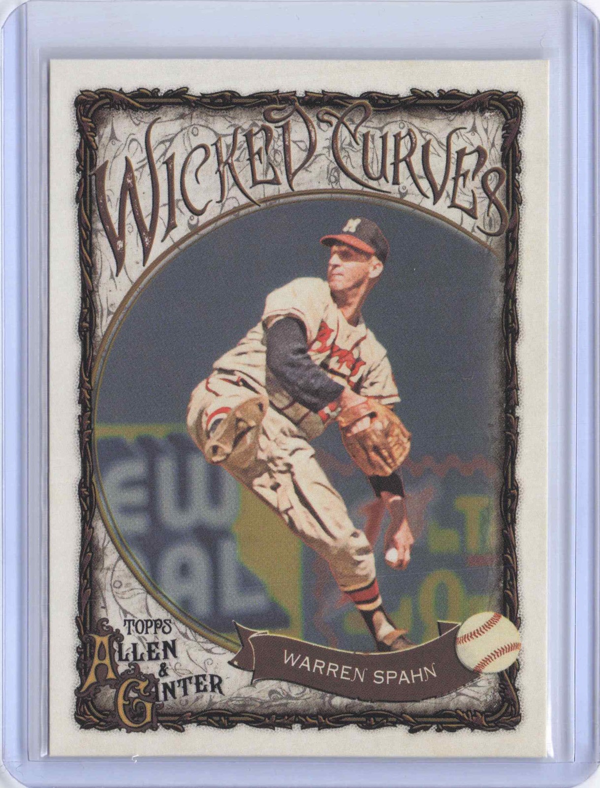 Warren Spahn #WC-22 Baseball Cards 2025 Topps Allen and Ginter Wicked Curves trading card — raw and PSA graded price guide