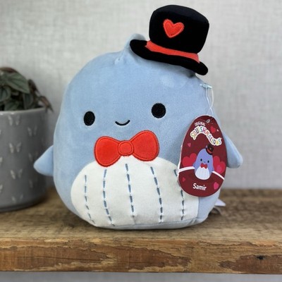 Squishmallow Samir der Wal Valentinstag Meeresbewohner süß mit Etikett 7,5'' 
