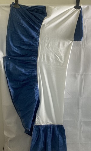 VTG GUESS HOME Collection Blue Jean Denim Crib Skirt Dust Ruffle 100% Cotton - Picture 10 of 16