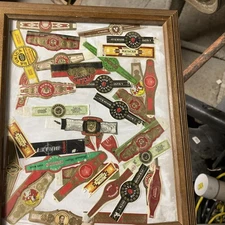 Cigar Sticker Decal Wrap From Around The World . Framed In Glass