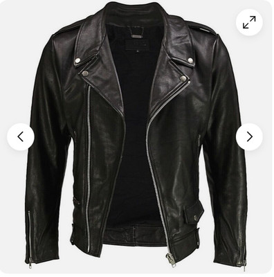 Mens Sheepskin Leather Cafe Motorbike Biker Motorcycle Casual Jacket Zip Belted