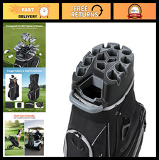 Golf Cart Bag 14 Way Divider Organizer, Full-Length Storage, Pockets, Rain Hood,