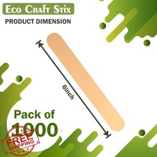 6 Inch Jumbo Wood Craft Sticks Pack of 1000