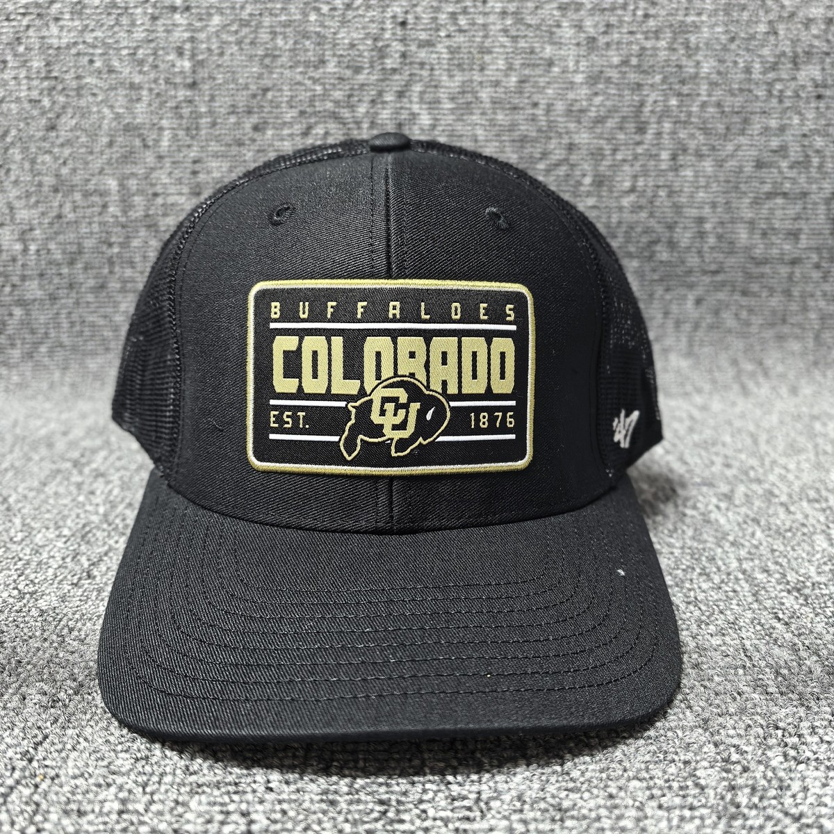 '47 Brand Colorado Buffaloes Trucker Hat Snapback Cap Black Gold NCAA E968