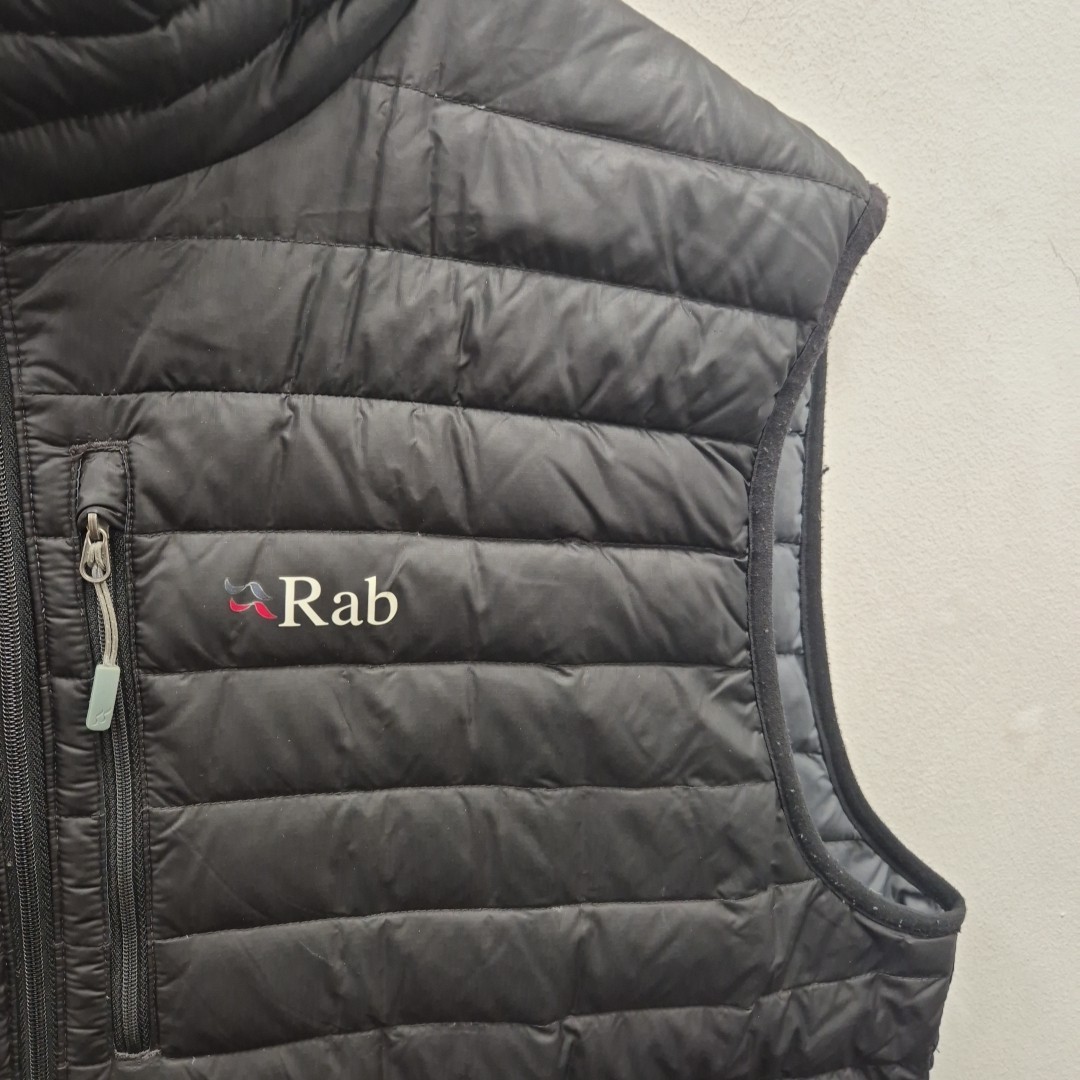 Rab Mens Microlight Down Black Vest Gilet Bodywarmer Pertex Nikwax Size XXL # image 2