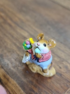 Wee Forest Folk 'Mousey's Easter Basket' (M-160) 1988 Some Ear Damage Pre-loved
