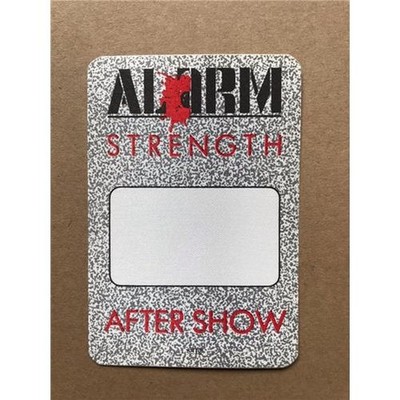 ALARM STRENGTH MEMORABILIA 1985 AFTER SHOW STICKER TOUR PASS - RED WRITING UK