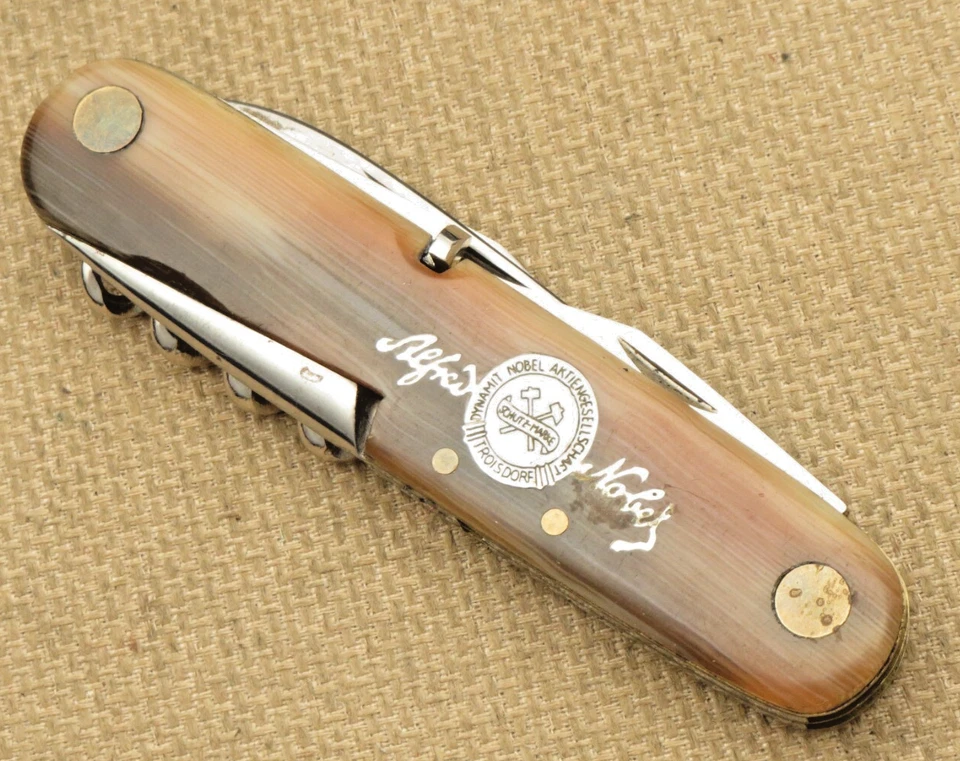 Винтажный W BROCHNACHF SOLINGEN Scout общего назначения нож имитация рожка - ALFRED NOBEL - Изображение 4 из 4