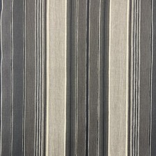 Waverly GULFSTREAM EBONY Home Decor Fabric Cotton Black Brown Taupe Stripe 6 yd