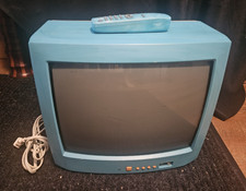 Vintage Admiral 13" CRT TV Rare JSJ12318 Aqua Teal Turquoise w/ Remote WORKING