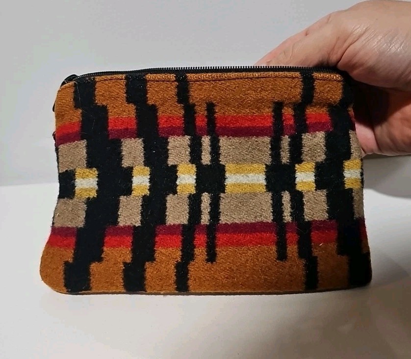 Pendleton Clutch Small Wool Aztec Print Pouch Coi… - image 3