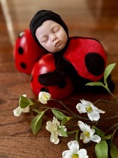 RARE ANNE GEDDES 2004 Ladybug Baby Doll With ...