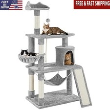 Multi-Level Cat Tree Condo W/ Scratching Posts  Hammock Activity Center Indoor