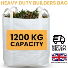 Large 1.2 Tonne Builders Bag – FIBC Ton Bag, Reusable Garden Dumpy Rubble Sack
