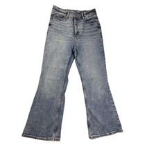 Old Navy Higher High-Rise Flare Jeans Medium Wash Blue Denim Size 8 Flare Leg
