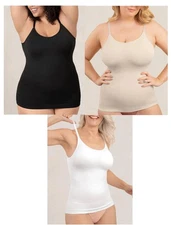 Shapermint Essentials All Day Every Day Scoop Neck Cami Black White Top S -XXXL