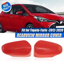2PCS Review Mirror Covers Caps Case Red For 2012 2013 2014-2020 Toyota Yaris