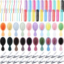 80 Pcs/20 Set Mini Hair Brush Bulk Set Wide Tooth Combs Toothbrush Bulk Stain...
