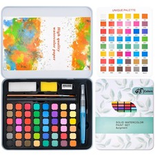 Water Colors Paint Adult Set, Travel Watercolor Paper and Brushes Set, Water ...