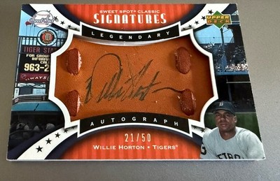 2007 UPPER DECK SWEET SPOT CLASSIC SIGNATURES WILLIE HORTON ON GLOVE AUTO /50