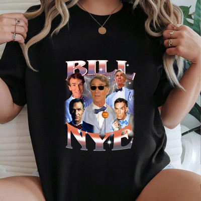 Bill Nye Retro T-Shirt | Bootleg Style Long Sleeve Tee Featuring Bill Nye